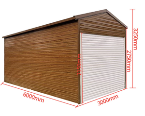 Maison conteneur modulaire temporaire <span class=keywords><strong>en</strong></span> bois, garage préfabriqué mobile <span class=keywords><strong>en</strong></span> kit avec porte enroulable à commande manuelle, ateliers extérieurs - Product Image 4
