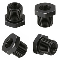 Adaptador de Rosca para Filtro de Aleación de Aluminio 6061 Anodizado en Negro 1/2-28 3/4-16, Mecanizado de Precisión CNC/EDM para Filtro de Motor Automotriz