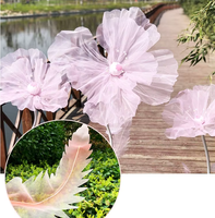 Décoration florale de scène de mariage, scène intérieure et extérieure, 3 pièces/ensemble, fleurs artificielles en soie faites à la main, simulation de grandes fleurs en organza géantes