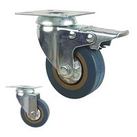 Offre Spéciale 50mm 2 pouces pivotant PVC plaque de verrouillage Double frein roulettes avec serrure