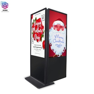 ZEMSO Double Sided Touch Kiosk 4K <strong>Totem</strong> LCD Digital Signage Advertising Dual Screens Indoor Floor Standing Display - Product Image 1