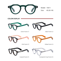 Monturas de Gafas Ópticas de Acetato Borregls para Hombre, Nueva Marca de Diseño, Gafas Redondas Vintage Retro para Mujer, Lentes 19411