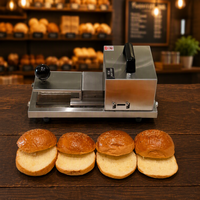 Trancheuse à pain manuelle commerciale en acier inoxydable, machine à trancher le pain de comptoir pour boulangerie, restaurant de hamburgers