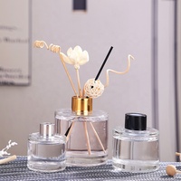 Flacon diffuseur carré sans feu 50ml 100ml 150ml bouteilles et emballages en verre pour diffuseur de roseaux vides et personnalisés