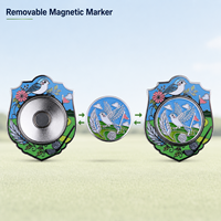 Marqueur de balle de golf magnétique en gros avec illustration double face et marqueur amovible de 25 mm pour les magasins de golf professionnels