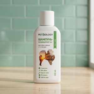 แชมพูและครีมนวดสำหรับสุนัข PETBIOLOGY Luxury Gentle Care ขนาด 100 มล. บรรจุภัณฑ์พลาสติก สำหรับใช้ในห้องน้ำ - Product Image 3