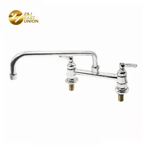 12"Swing Nozzles Deck Mounted Double Pantry Mixing Faucet 8"Center Sink Kitchen Mixer New Model