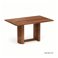 Table à manger rectangulaire pliable et convertible 6 places en bois de ferme traditionnel, éco-responsable, avec pieds à double piédestal pour la maison