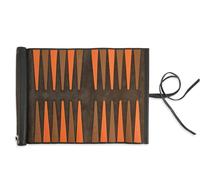 Zwei-Spieler Handgefertigtes Backgammon-Spiel aus PU-Leder, Faltbar, Anpassbares Reisespiel, Unterhaltungsschach, Aufrollbares Design