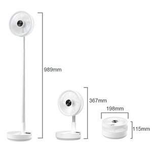 Ventilateur télescopique pliable ultra silencieux avec hauteur réglable et 4 vitesses de vent, moteur DC sans balais avec batterie de 7200 mAh - Product Image 6