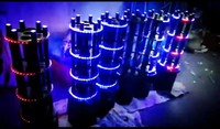 Pistolet à confettis électronique Gatling, équipement d'ambiance pour fêtes de grand ouverture, éclairage RGB, batterie rechargeable, mariages, concerts, portée 6-9m