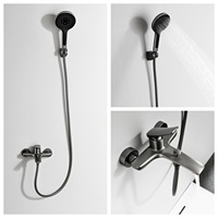 Robinet de baignoire deux-en-un, ensemble de douche simple pour salle de bain, mitigeur tout en cuivre, robinet d'hôtel de type séparé, moderne et minimaliste en céramique