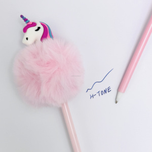 H-TONE bomboniere per bambine soffice Pom Pom unicorno penna per ragazze creatura preferita delle fiabe regalo per festa di Natale - Product Image 3