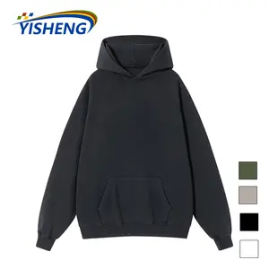 420G Heavy Cotton Washed Raglan Sleeve L Hooded Men's Sweater Fashion Brand Thickened Blank Casual Top
