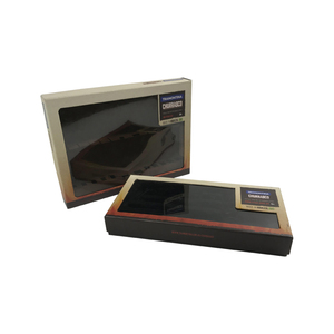 Customized logo luxury gift cardboard packaging removable lid and Based 2 Piece rigid packing box with clear window