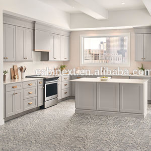 أثاث منزلي حديث خزانة مطبخ RTA مفككة باللون الرمادي الأبيض - Product Image 2