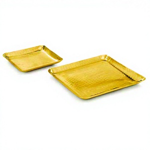 Plateau de service et de martelage à paroi unique, plateau carré en acier inoxydable, couleur noire, prix de gros - Product Image 1