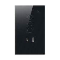 Interrupteur tactile intelligent Wi-Fi US en verre trempé pour maison connectée 1/2/3 gangs + 1 prise, sans fil neutre, contrôle à distance par application, compatible Google Alexa