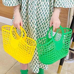 Sac à main en plastique tressé fait main pour femme, couleur bonbon, <span class=keywords><strong>grande</strong></span> capacité, sacs paniers tissés pour enfants, idéal pour <span class=keywords><strong>la</strong></span> <span class=keywords><strong>plage</strong></span> d'été, <span class=keywords><strong>grand</strong></span> sac de courses pour enfants - Product Image 1