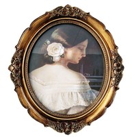 Cadres photo ovales décoratifs de luxe de style européen vintage en gros – Ornements de décoration intérieure au charme haut de gamme