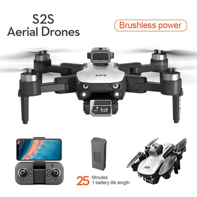 S2S Foldable RC Quadcopter Drone 6K HD Dual Camera Brushless Motor Electric Power Obstacle Avoidance for Aerial Photography