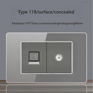 Prise murale TV standard américaine CAT5, adaptateur module RJ45, port ordinateur, câble réseau + prise murale TV - Product Image 4