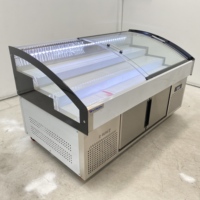 Table de présentation de glace commerciale à refroidissement direct, à niveaux, pour la présentation de fruits de mer frais dans les marchés de poissons côtiers