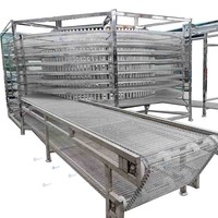 Système de convoyeur à tour de refroidissement spirale haute efficacité pour four et machine d'emballage