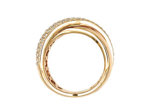 Anillos de Dedo Meñique Apilables de Burbuja en Dos Tonos con Circonitas Cúbicas, Chapados en Oro de 18k, Resistentes al Agua y al Deslustre, para Mujer, de Joyería Personalizada - Product Image 2