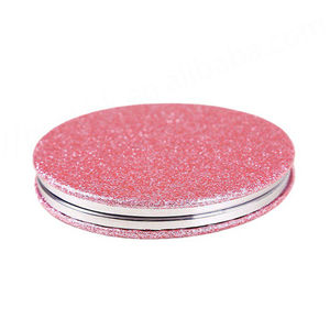 Portable Glitter PU Cuir Miroirs Ronds Voyage Pliant Mignon Mini Petits Miroirs Ronds De Poche - Product Image 2
