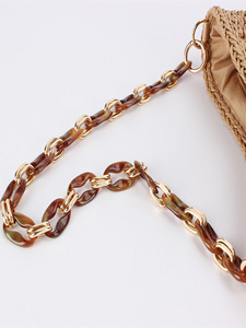 Acrylic Amber Chain PU Woven Zipper Single <b>Strap</b> Street Trend Ladies <b>Shoulder</b> Bag Tanjing - Product Image 2