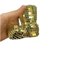 Bottes de Noël Boule Disco, Ornement de Botte du Père Noël, Carreaux de Verre Miroir, Écologique, Imperméable, pour Arbre de Noël et Cérémonie de Remise des Diplômes