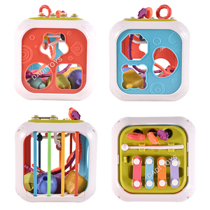 DADI OEM/ODM <span class=keywords><strong>6</strong></span> 12 <span class=keywords><strong>Mois</strong></span> Éducatifs Enfants Apprentissage Tirant Chaîne Élastique Corde Empilable Bloc Jouet 7 En 1 Bébé <span class=keywords><strong>Activité</strong></span> <span class=keywords><strong>Cube</strong></span> - Product Image 4