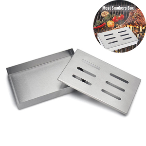 Accessoires de grillade de BBQ ajouter la boîte de fumeur de copeaux de bois d'acier inoxydable de saveur de BBQ pour le gril de charbon de bois - Product Image 4