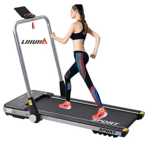 Lijiujia Treadmill 1,0hp Lipat, Treadmill dengan Layar Tampilan LED Tanpa Bising
