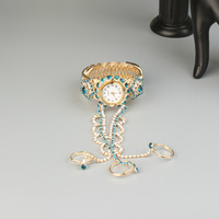 Nouvelle montre-bracelet créative et populaire pour femme, entièrement sertie de diamants, pour décoration de mariage, bague-montre intelligente