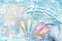 Hema Free Water Drop Top Coat 3D Water Clear Non Wipe Top Coat Gel Polish 3D Water Droplet Beads Effect UV Nail Gel Water Drop