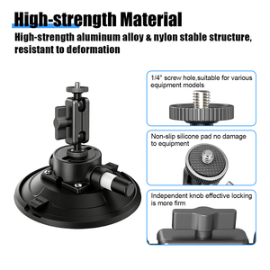 Support à ventouse puissant de 6 pouces avec pompe à vide, capacité de charge verticale de 70 kg et filetage de 1/4 po pour support de caméra sportive de voiture - Product Image 5
