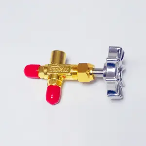 CM-466 High quality air conditioning filling safety valve Brass single gauge valve for R12 and R22 and R410