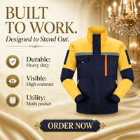 Ensemble uniforme de travail personnalisé pour hommes, résistant aux taches et à l'usure, en polyester réfléchissant à manches longues, chaud et idéal pour le travail.