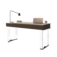 Bureau créatif moderne de style nordique avec pieds de table en acrylique léger de luxe Design unique pour l'écriture et l'utilisation de l'ordinateur