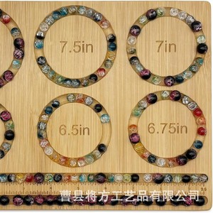 Bandeja de exhibición de joyas de bambú con cuentas, tamaño 6.5in, 7in, 7.5in, 6.75in, con regla para diseño de pulseras, suministros de manualidades DIY - Product Image 1
