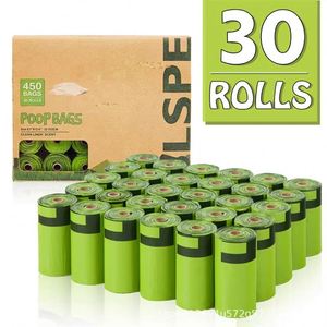 Sacs à déjections pour animaux de compagnie écologiques et luxueux, personnalisés, 450 sacs, 30 rouleaux, biodégradables, sacs à crottes pour chiots, sacs en plastique pour l'élimination des déchets d'animaux - Product Image 1