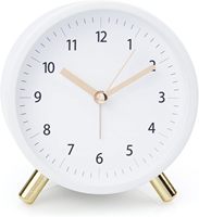 Horloge de table en métal minimaliste décor à la maison étudiant réveil vert réveil avec rétro-éclairage Mini petite horloge de bureau personnalisée