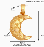 Collier Pendentif Lune en Or en Gros pour Femmes, Bijoux de Mode Plaqué Or Personnalisé, Chaîne avec Pendentif Lune