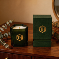 Vente en gros de pots à bougies en verre ambré géométriques de 8 oz, 10 oz et 12 oz, directement de l'usine, pour la fabrication de bougies parfumées