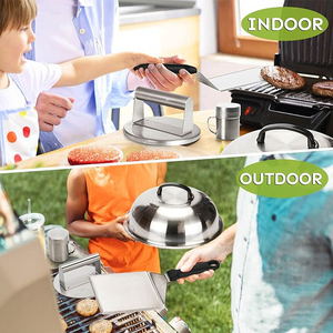 Nhà máy vỉ nướng spatulas cho Flat Top nướng thép không gỉ Burger smasher bóp chai vỉ nướng phụ kiện Kit - Product Image 6
