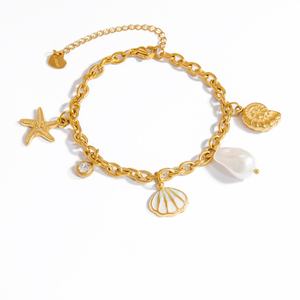 Women's Stainless Steel Vacation Ocean Style Shell Pendant 18K Gold <b>Titanium</b> Steel Hand Fashion Pendant Necklace - Product Image 5