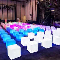 Promotion coloré brillant Cube tabouret LED télécommande nuit boîte à lumière pour KTV carré Table basse chaise décoration barre