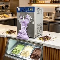 Máquina de Helados Comercial de Sobremesa con Compresor de 14L, Congelador de Lotes para Gelato y Helado Duro